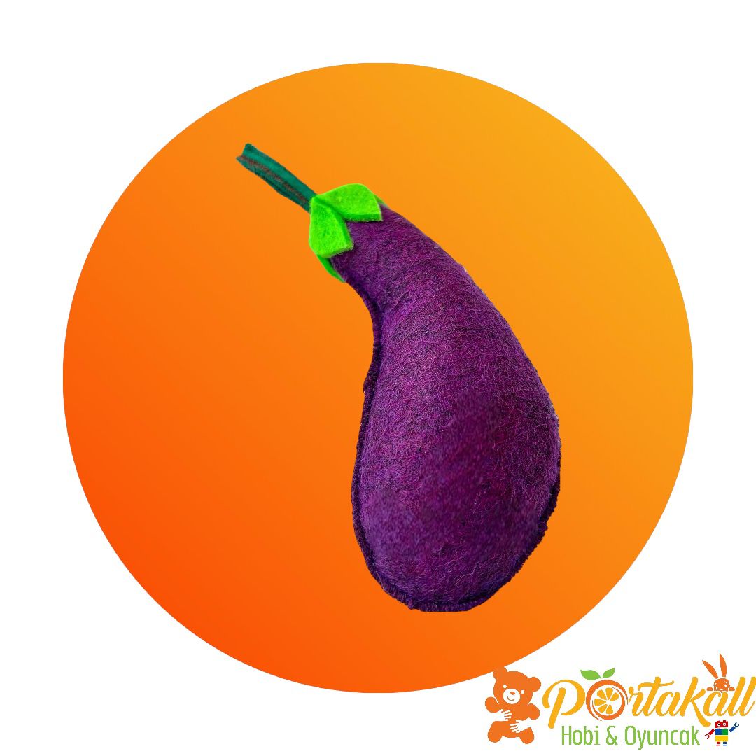 Patlıcan Figürlü Eğitici Keçe Sebze Oyuncağı