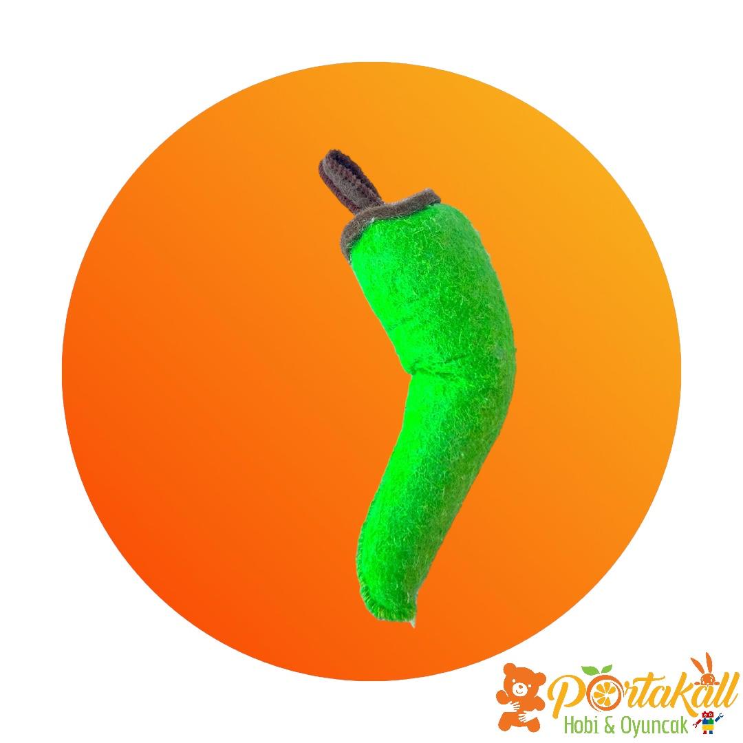 Yeşil Biber Figürlü Keçe Sebze Oyuncağı