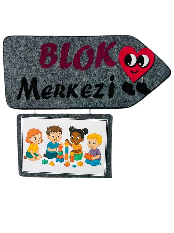 Okul Öncesi Öğrenme Merkezi panosu BLOK MERKEZİ